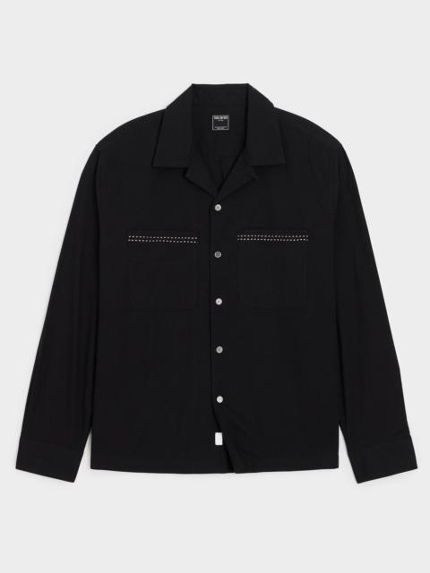 TODD SNYDER Embroidered Camp Collar Shirt