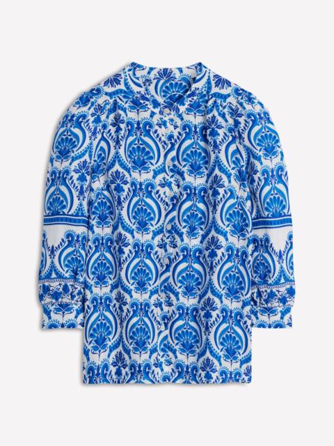 BODEN Alicia Linen Top-Blue, Ornamental Floral