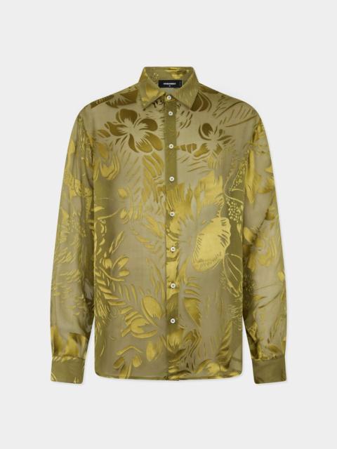 DSQUARED2 DANCING FLOWERS SHEER SHIRT