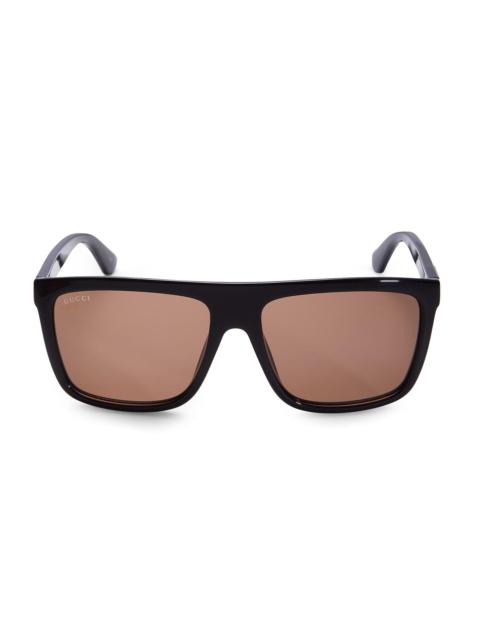 GUCCI 59MM Rectangular Injection Sunglasses