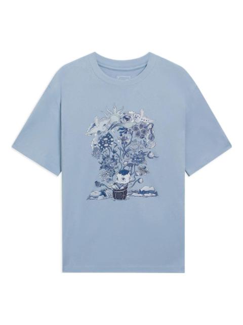 Li-Ning Floral Cartoon Graphic T-shirt 'Blue' AHSS753-2