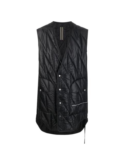 quilted mid-length gilet