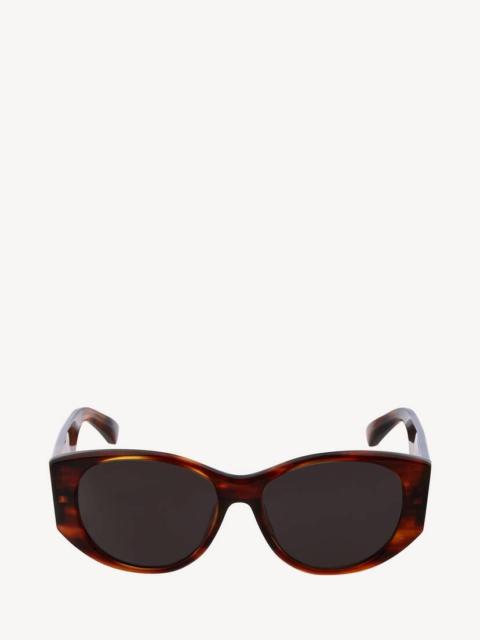 BALENCIAGA Nano Round Sunglasses in Brown Havana
