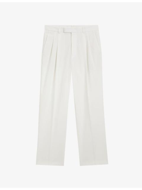 BOSS Straight-Leg Relaxed-Fit Stretch-Cotton Trousers