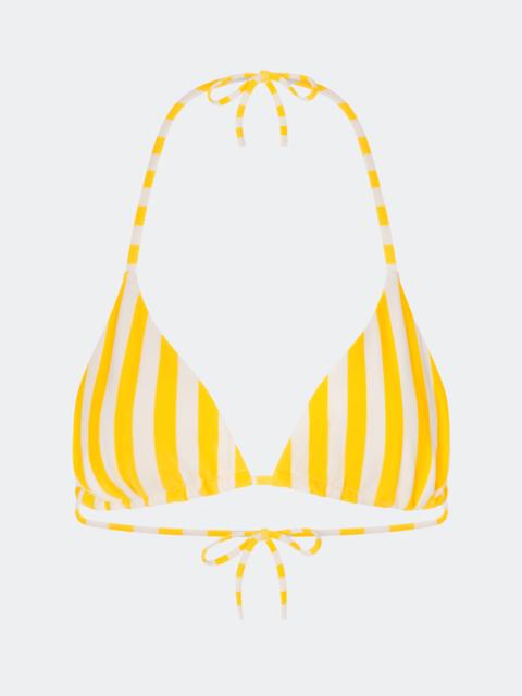 SIMONMILLER Bwai Bikini Top In Sungold/Ecru Stripe