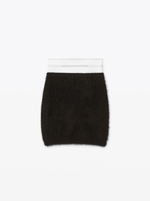 Alexander Wang MINI SKIRT WITH LOGO ELASTIC IN ANGORA