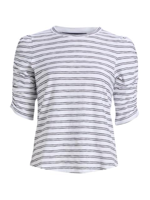 VERONICA BEARD Women's Waldorf Striped Cotton T-Shirt - Black White