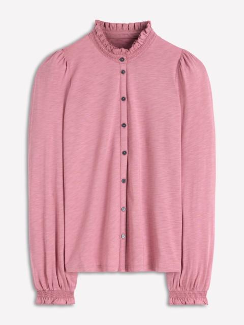 BODEN Effie Smocked Detail Shirt-Lilas