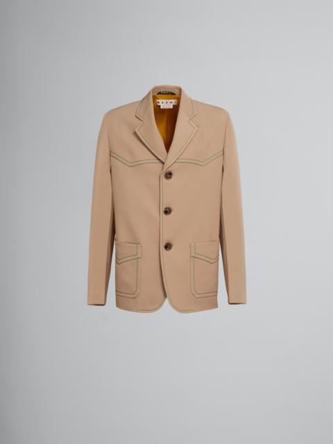 Marni BLAZER IN BEIGE CAVALRY WOOL