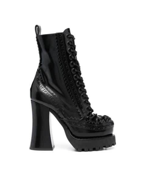 120mm lace-up leather boots