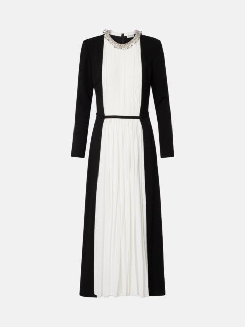 SIMKHAI Esther embellished crêpe and plissé midi dress