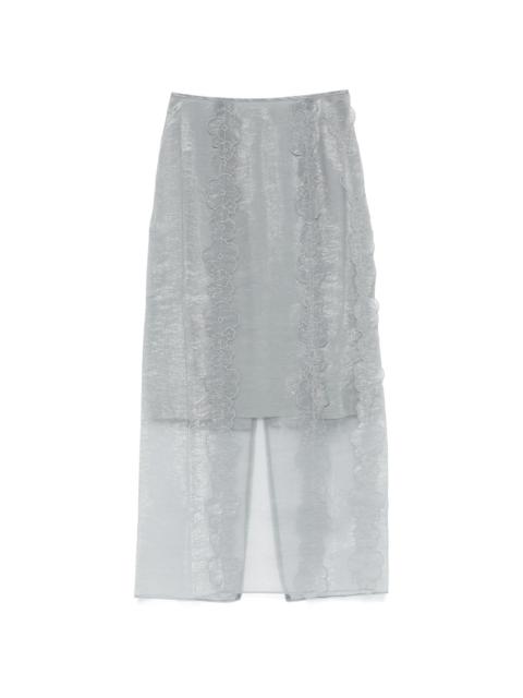 【CECILIE BAHNSEN】AW24 OLYMPIA スカート OLYMPIA | SKIRT MAGNOLIA EMBROIDERY WHITE