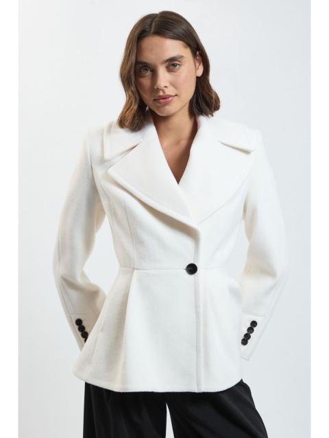 KAREN MILLEN Wool Peplum Short Coat