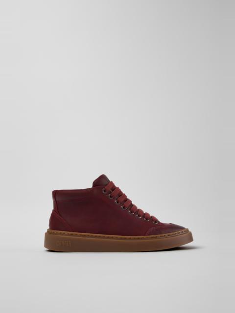 CAMPER Runner Twentyfive Burgundy Leather Sneakers for Women.