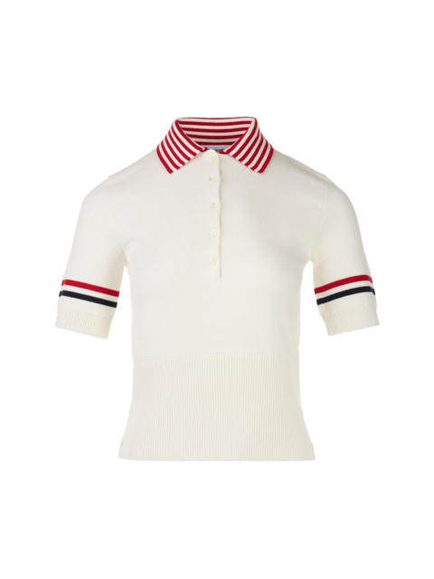 Thom Browne Short Sleeve Striped Polo