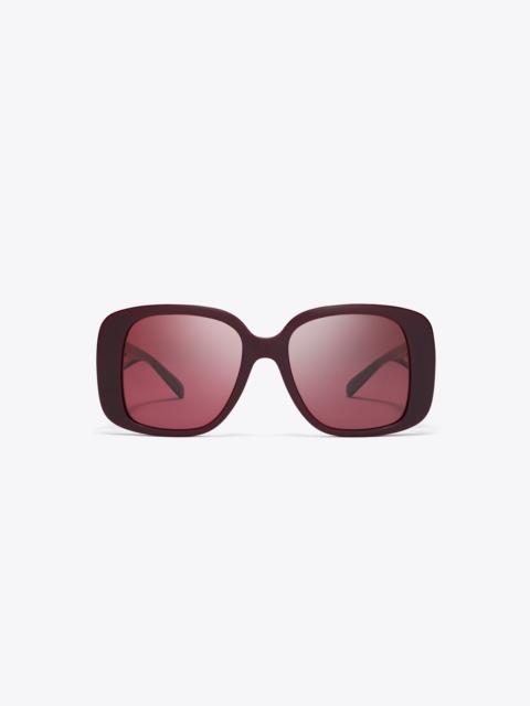 TORY BURCH Pierced Oversized Square Sunglasses