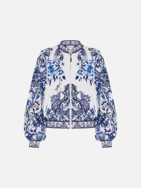 CAMILLA BOMBER JACKET WITH SHIRRED CUFF