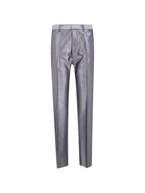 SAPIO metallic-finish trousers