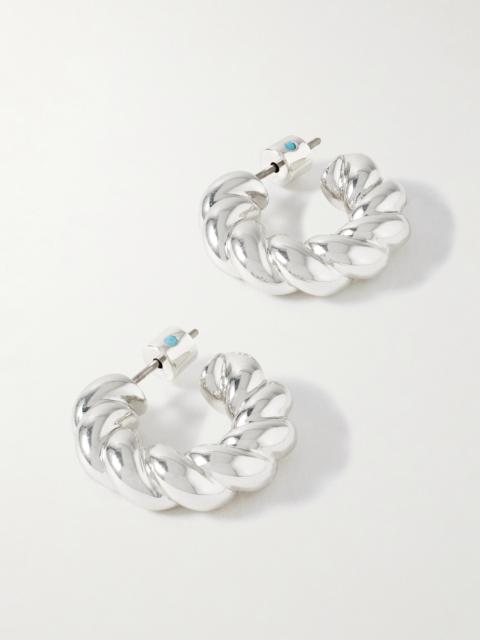 ROXANNE ASSOULIN The Rope Chain Silver-tone Hoop Earrings