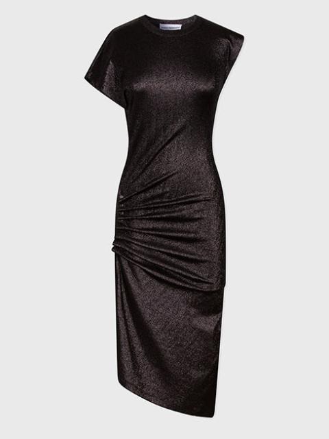 rabanne BLACK DRAPED DRESS