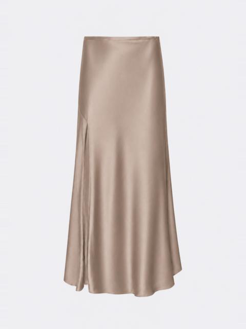 LAPOINTE Satin Slit Midi Skirt