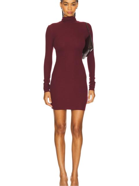 ÉTERNE Long Sleeve Turtleneck Butter Rib Mini Dress