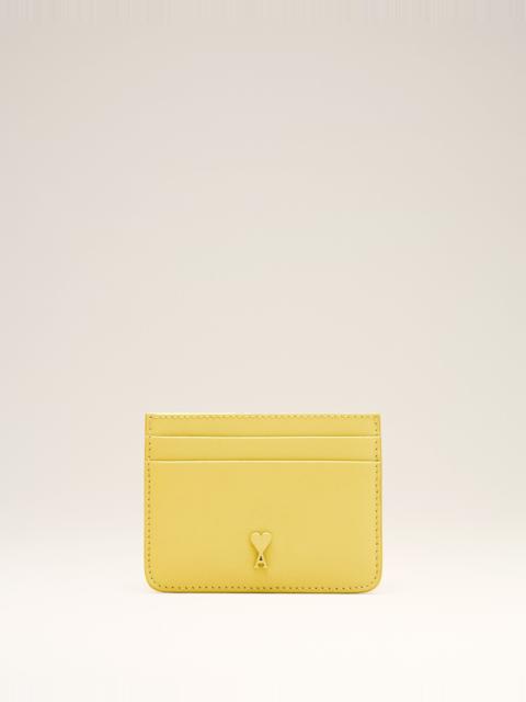 AMI Paris YELLOW COWHIDE LEATHER AMI DE COEUR CARD HOLDER