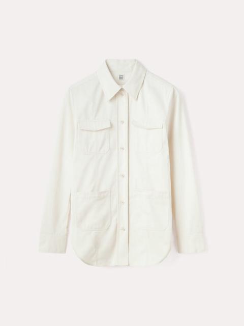 Patch pocket cotton shirt ecru