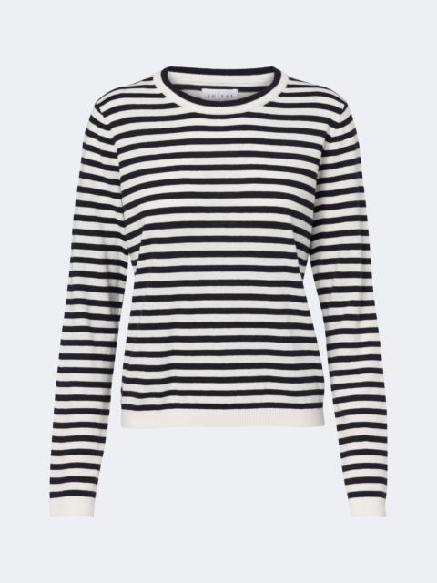 velvet Roxy striped cotton and cashmere T-shirt