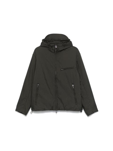 jacquard-lettering hooded jacket