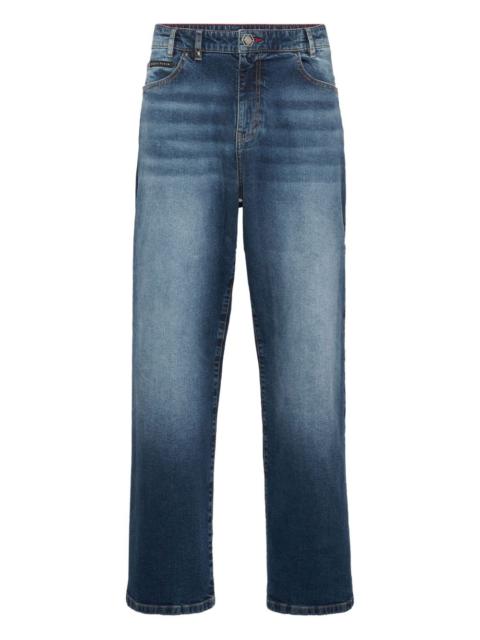 PHILIPP PLEIN Beach Boy Fit Greatness embroidered-logo jeans