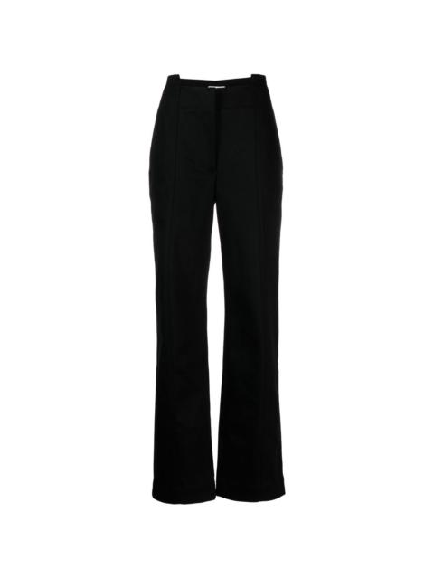 panelled straight-leg trousers