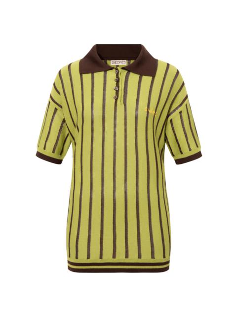 SIEDRÉS Rounes Striped Knit Polo Top stripe