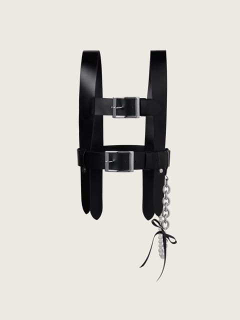 Simone Rocha Pearl Chain Leather Harness