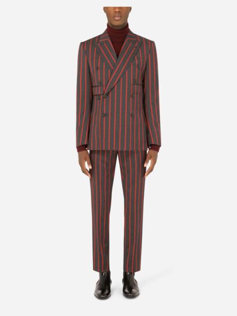 Double-breasted pinstripe wool Sicilia-fit suit