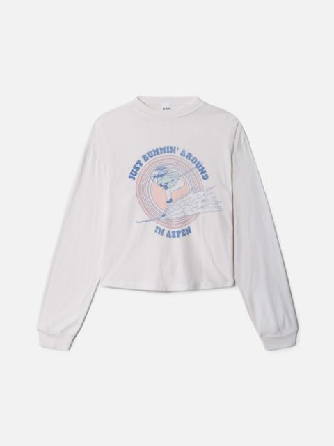 RE/DONE Boxy Boyfriend "Ski Bum" Long Sleeve - Vintage White
