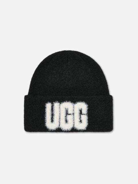 UGG ® Women's Fuzzy ® Logo Beanie in Black