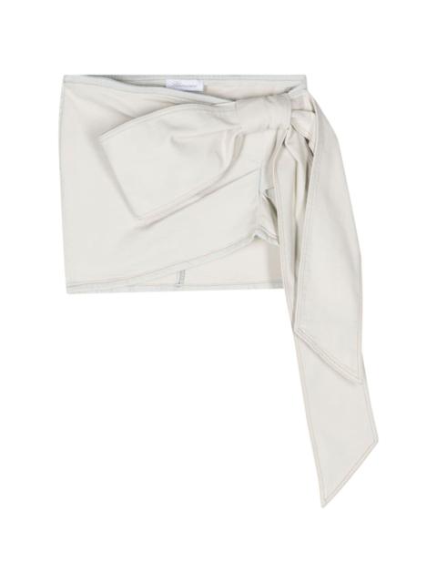 bow-detail asymmetric mini skirt