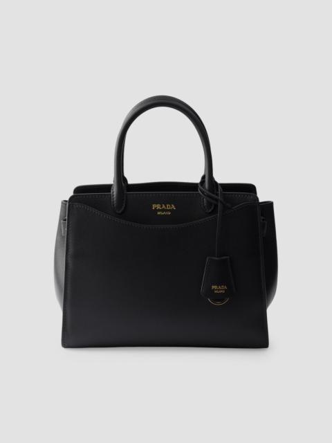 Prada Women's Prelude Medium Leather Top Handle Bag - Black