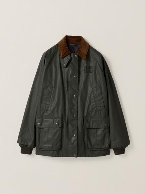 Miu Miu Resin-finish poplin caban jacket