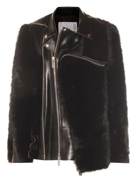 sacai leather jacket