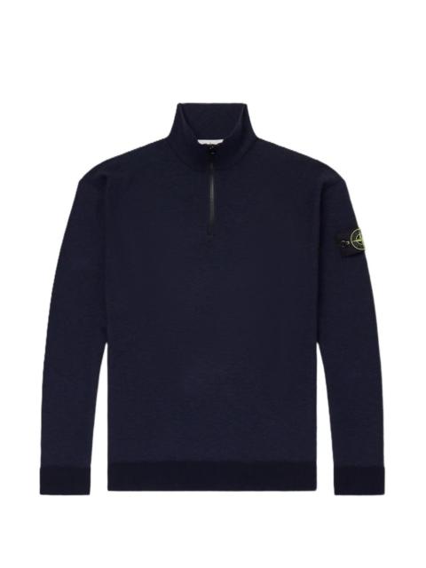 Stone Island logo-appliquéd zip-up sweater