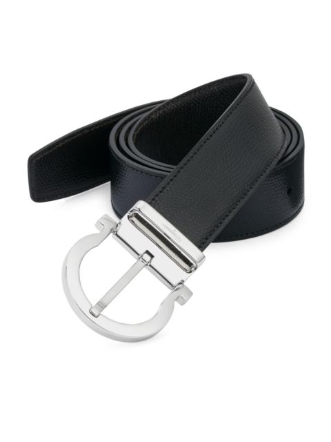 FERRAGAMO Men's Gancio Buckle Adjustable Cut-to-Size Reversible Belt - Nero