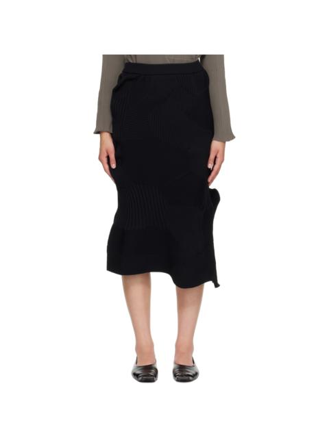 ISSEY MIYAKE Black Kone Kone Midi Skirt