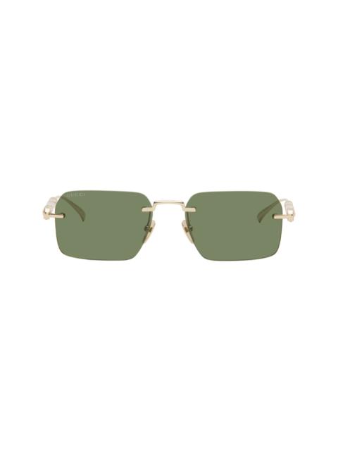 GUCCI Gold Bamboo Metal Sunglasses