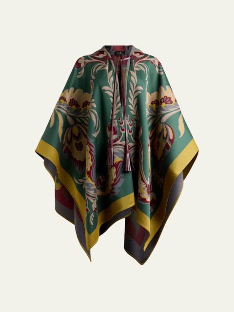 Etro Hooded Paisley Wool-Blend Cape
