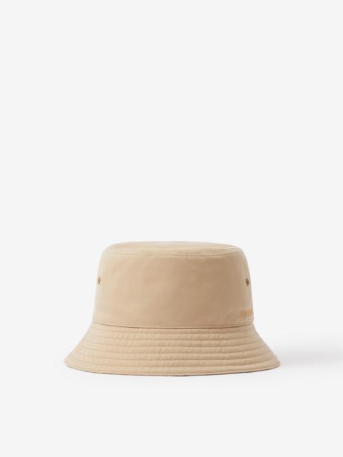 Burberry Embroidered Logo Cotton Gabardine Bucket Hat