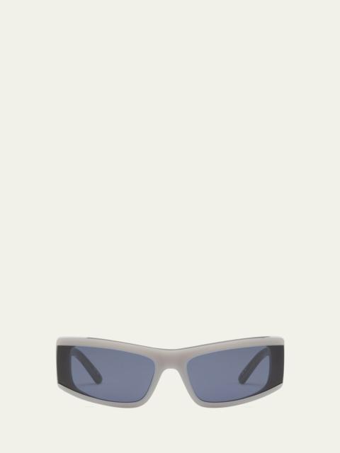 BALENCIAGA Men's BB0301SM Acetate Rectangle Sunglasses