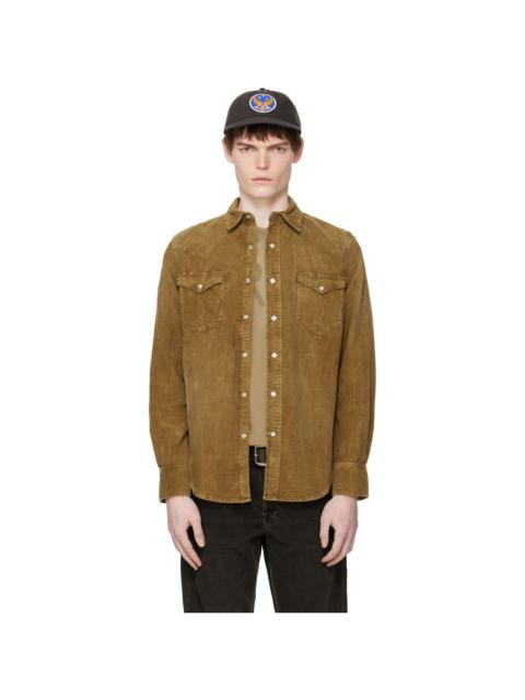 RRL by Ralph Lauren Tan Slim Fit Corduroy Western Shirt