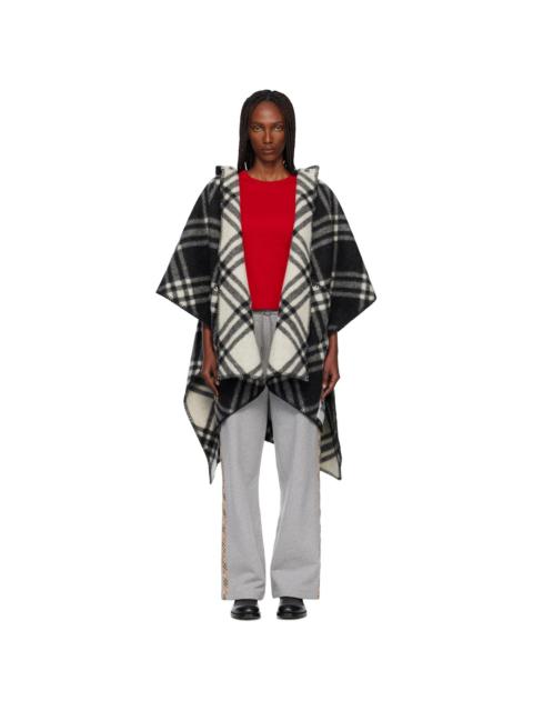 Burberry Black Check Wool Reversible Cape